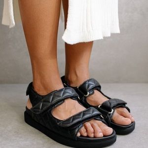 ALOHAS Hook Loop Sandal Black Size 36